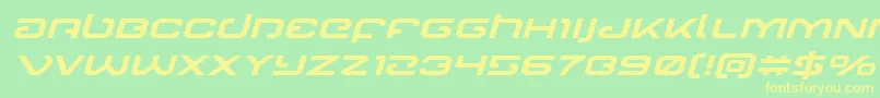 Gunrunnerexpandital Font – Yellow Fonts on Green Background