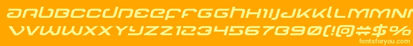 Gunrunnerexpandital Font – Yellow Fonts on Orange Background