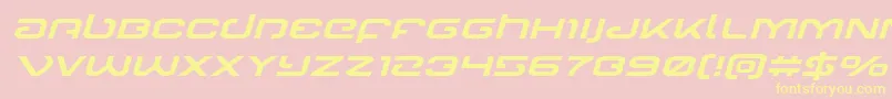 Gunrunnerexpandital Font – Yellow Fonts on Pink Background