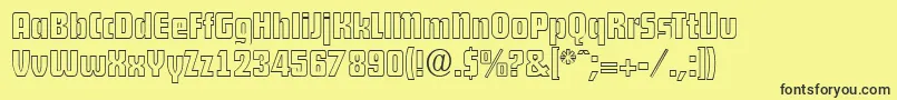 フォントDekodisplayopenSerialRegularDb – 黒い文字の黄色い背景