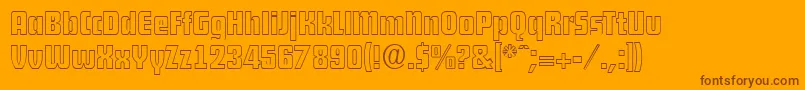 DekodisplayopenSerialRegularDb-Schriftart – Braune Schriften auf orangefarbenem Hintergrund