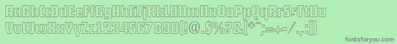 フォントDekodisplayopenSerialRegularDb – 緑の背景に灰色の文字