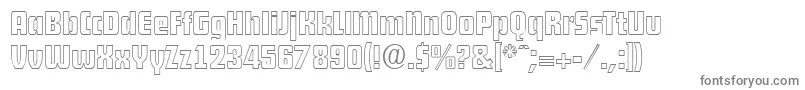 DekodisplayopenSerialRegularDb-fontti – harmaat kirjasimet valkoisella taustalla