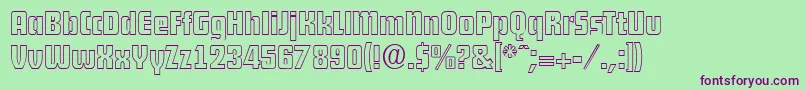 DekodisplayopenSerialRegularDb Font – Purple Fonts on Green Background