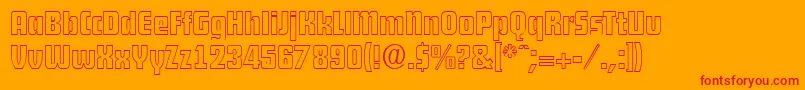 DekodisplayopenSerialRegularDb Font – Red Fonts on Orange Background