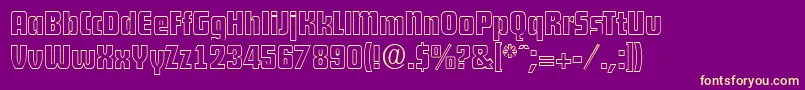 DekodisplayopenSerialRegularDb Font – Yellow Fonts on Purple Background