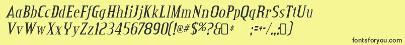 Creditvalley Italic Font – Black Fonts on Yellow Background