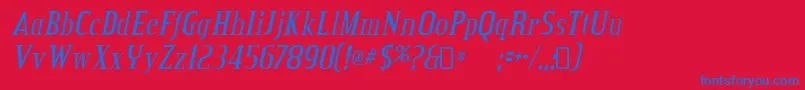 Creditvalley Italic Font – Blue Fonts on Red Background