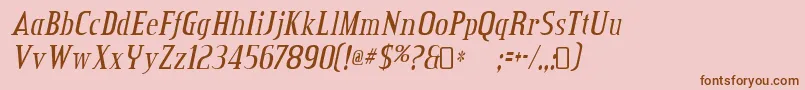 Fonte Creditvalley Italic – fontes marrons em um fundo rosa