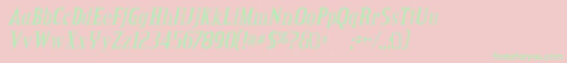 Creditvalley Italic Font – Green Fonts on Pink Background