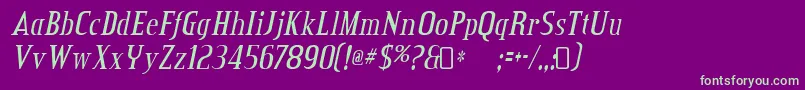 Creditvalley Italic Font – Green Fonts on Purple Background