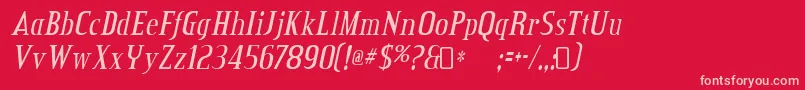 Creditvalley Italic Font – Pink Fonts on Red Background