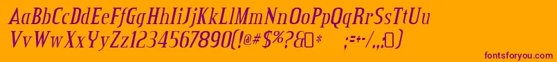 Creditvalley Italic Font – Purple Fonts on Orange Background