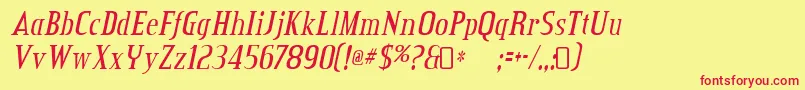 Creditvalley Italic Font – Red Fonts on Yellow Background