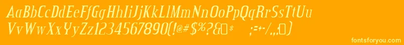 Creditvalley Italic Font – Yellow Fonts on Orange Background