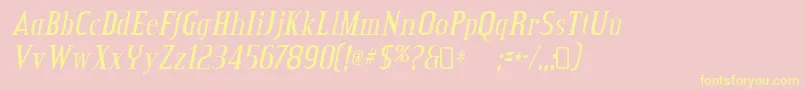 Creditvalley Italic Font – Yellow Fonts on Pink Background