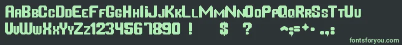 フォントChanfrada – 黒い背景に緑の文字