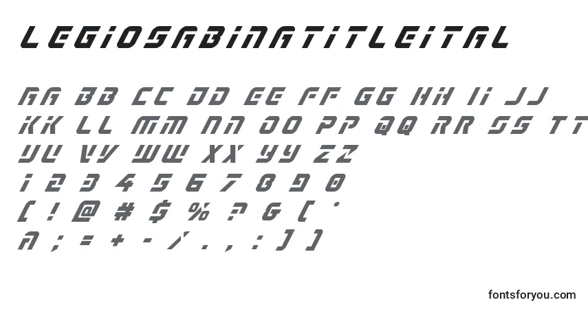 Schriftart Legiosabinatitleital – Alphabet, Zahlen, spezielle Symbole
