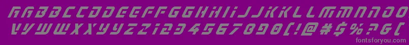 フォントLegiosabinatitleital – 紫の背景に灰色の文字