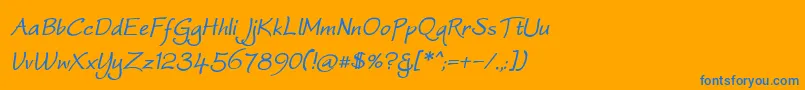 フォントWorstveldSlingBoldOblique – オレンジの背景に青い文字