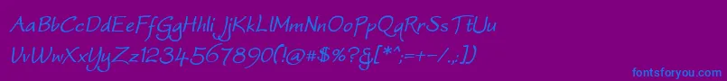 WorstveldSlingBoldOblique Font – Blue Fonts on Purple Background