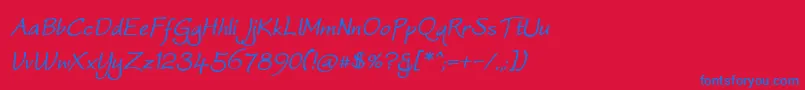 WorstveldSlingBoldOblique Font – Blue Fonts on Red Background