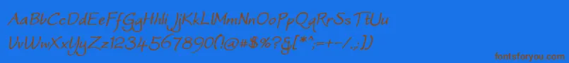 WorstveldSlingBoldOblique Font – Brown Fonts on Blue Background