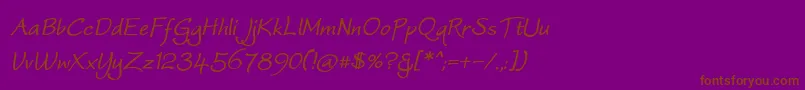 WorstveldSlingBoldOblique Font – Brown Fonts on Purple Background