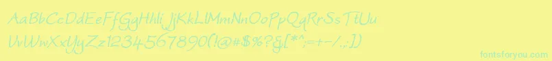 WorstveldSlingBoldOblique Font – Green Fonts on Yellow Background