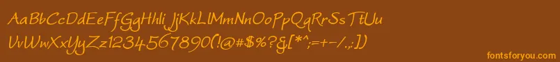 WorstveldSlingBoldOblique Font – Orange Fonts on Brown Background