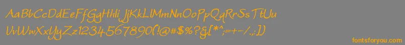 WorstveldSlingBoldOblique Font – Orange Fonts on Gray Background