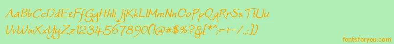 WorstveldSlingBoldOblique Font – Orange Fonts on Green Background