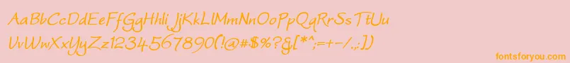 WorstveldSlingBoldOblique Font – Orange Fonts on Pink Background