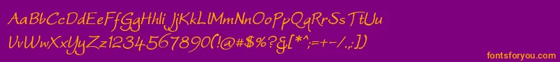 WorstveldSlingBoldOblique Font – Orange Fonts on Purple Background