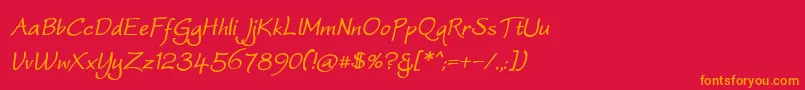 WorstveldSlingBoldOblique Font – Orange Fonts on Red Background