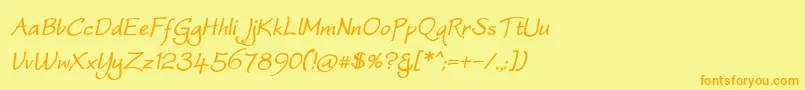WorstveldSlingBoldOblique Font – Orange Fonts on Yellow Background