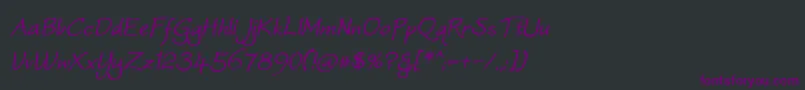 WorstveldSlingBoldOblique Font – Purple Fonts on Black Background