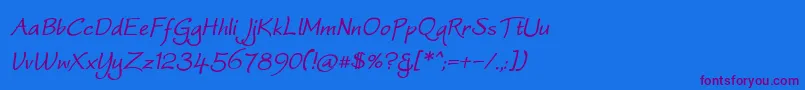 WorstveldSlingBoldOblique Font – Purple Fonts on Blue Background