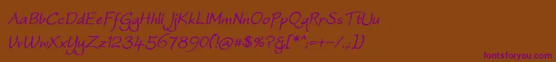 WorstveldSlingBoldOblique Font – Purple Fonts on Brown Background