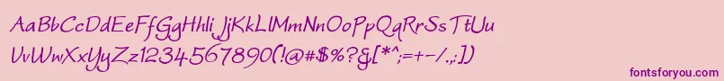 WorstveldSlingBoldOblique Font – Purple Fonts on Pink Background