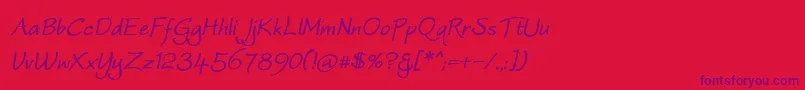 WorstveldSlingBoldOblique Font – Purple Fonts on Red Background