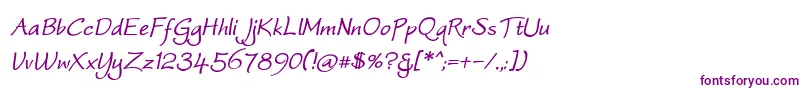 WorstveldSlingBoldOblique-Schriftart – Violette Schriften auf weißem Hintergrund