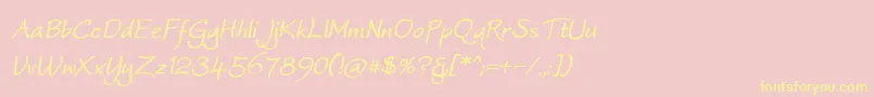 WorstveldSlingBoldOblique Font – Yellow Fonts on Pink Background