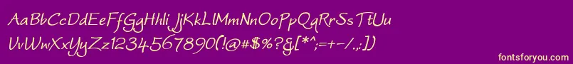 WorstveldSlingBoldOblique Font – Yellow Fonts on Purple Background