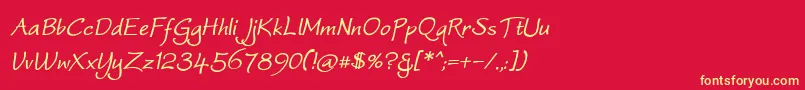 WorstveldSlingBoldOblique Font – Yellow Fonts on Red Background