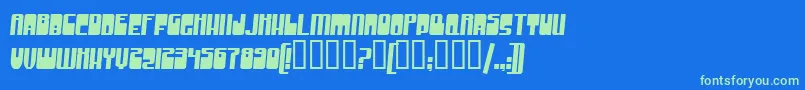 GrooveMachine Font – Green Fonts on Blue Background