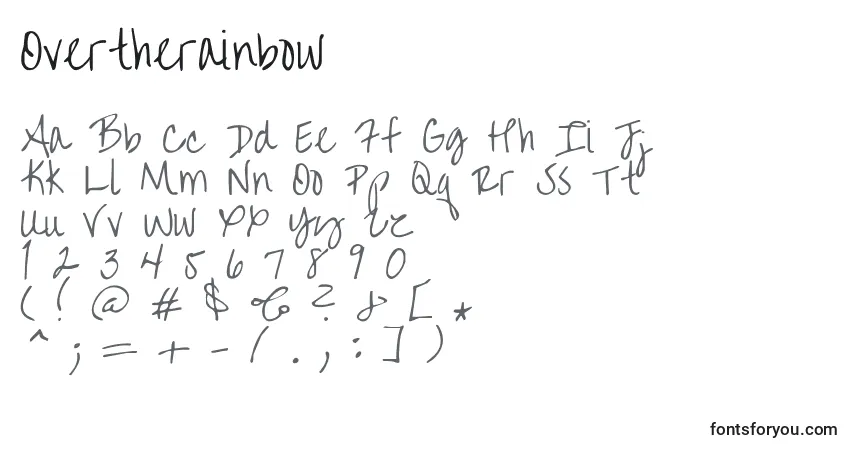 Шрифт Overtherainbow – алфавит, цифры, специальные символы