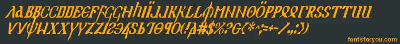 Holyv2ci Font – Orange Fonts on Black Background