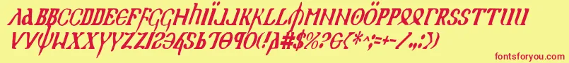 Holyv2ci Font – Red Fonts on Yellow Background