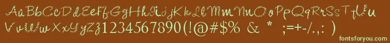 KishoreDistort Font – Green Fonts on Brown Background